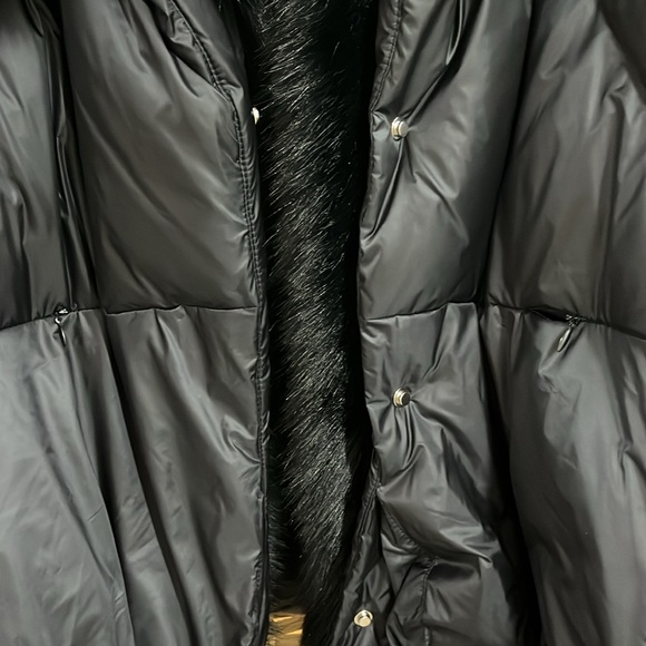 Popski London Quilted Puffer Coat w|Real detachable Fur Size S - Picture 10 of 15